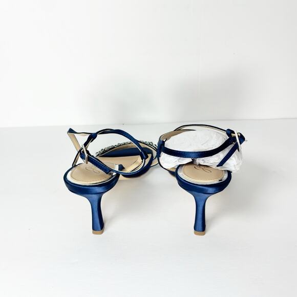 JEWEL BADGLEY MISCHKA ALEXIS CRISSCROSS SANDALS NAVY SIZE 5.5 NEW - Picture 6 of 7